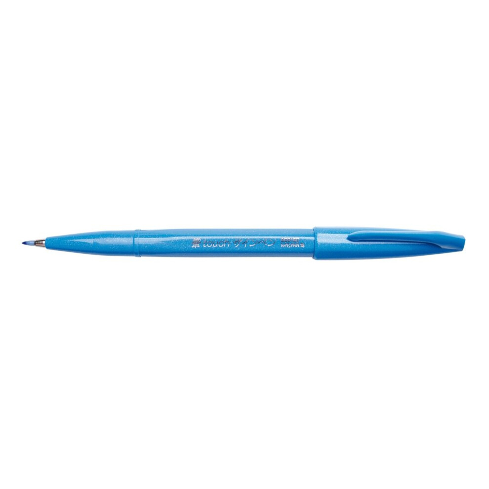 Pentel Fude Touch Sign Pen  Sky Blue  Felt Pen Like Brush Stroke (SES15C-S)