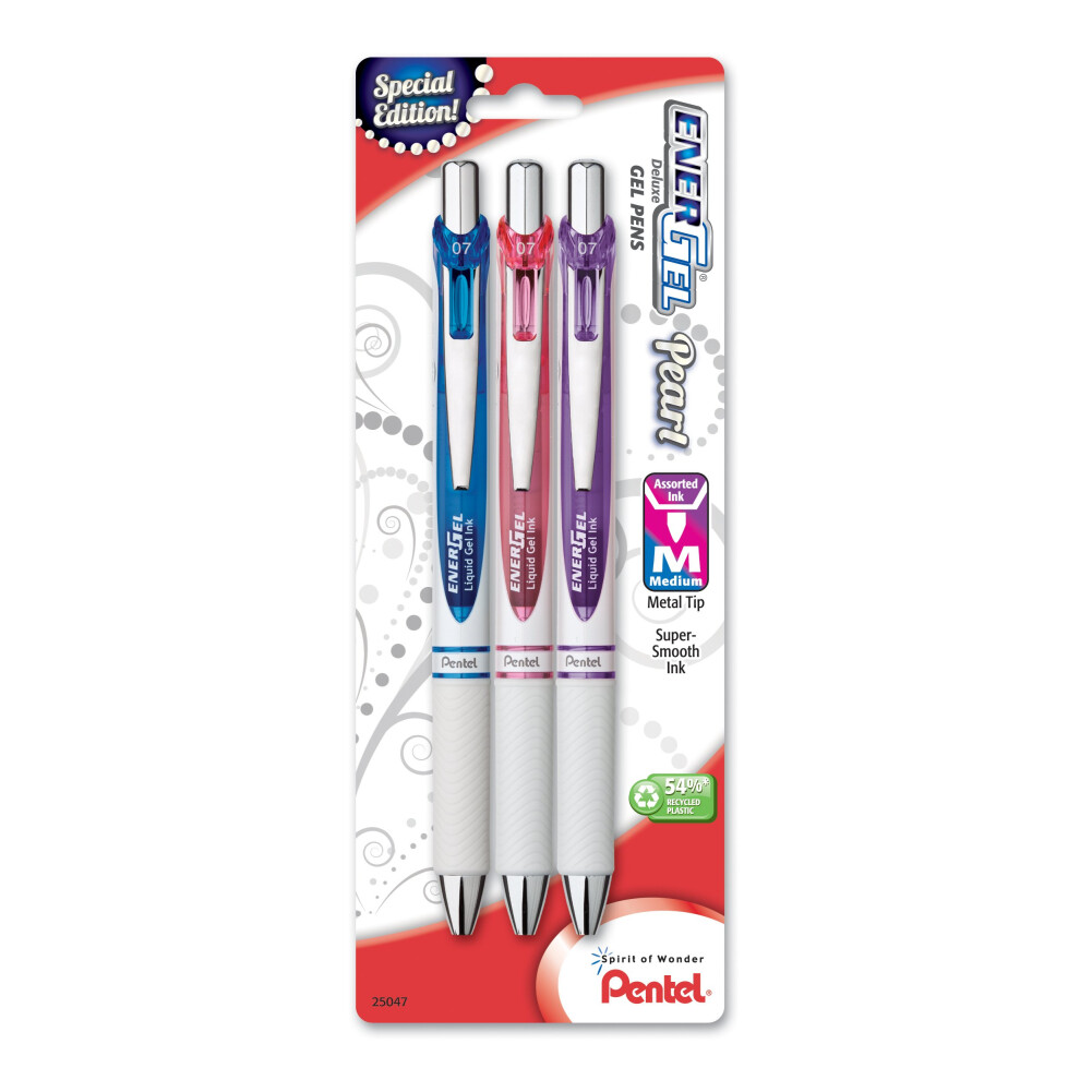 Pentel EnerGel Pearl Deluxe RTX Retractable Liquid Gel Pen  0.7mm  (BL77WBP3M1)