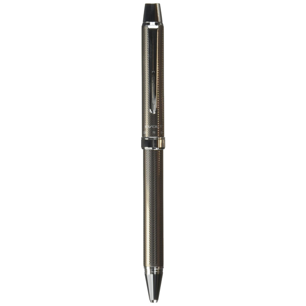 Pilot 2 Color 0.7 mm Ballpoint Multi Pen 0.5 mm Mechanical Pencil  Herringbone Gray Body (BTHE-150R-HGY)