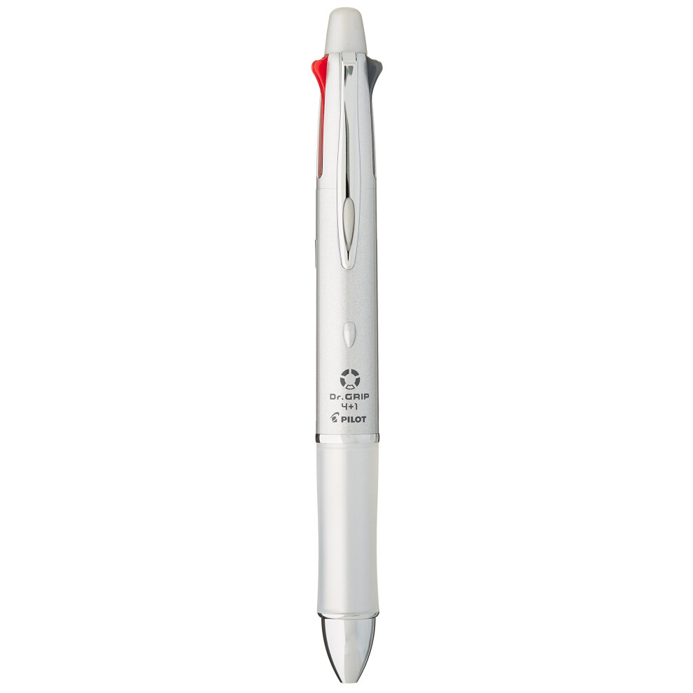 Pilot Mult Function Pen Dr. Grip 4+1  0.7mm Acro Ink Ballpoint Pen  0.5mm Mechanical Pencil  Silver (BKHDF1SF-SP)