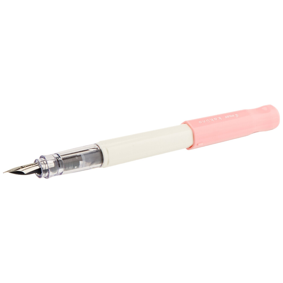 Pilot Kakuno Medium-Nib Fountain Pen  White Body Soft Pink Cap Body (FKA-1SR-SPM)