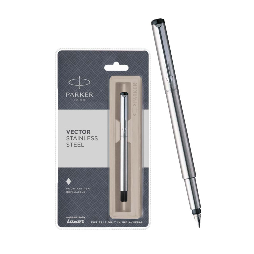 Parker Vector Ct Fountain Pen  Stainless Steel