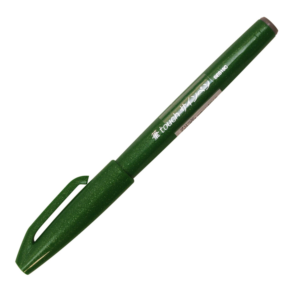 Pentel Fude Touch Sign Pen  Green  Felt Pen Like Brush Stroke (SES15C-D)