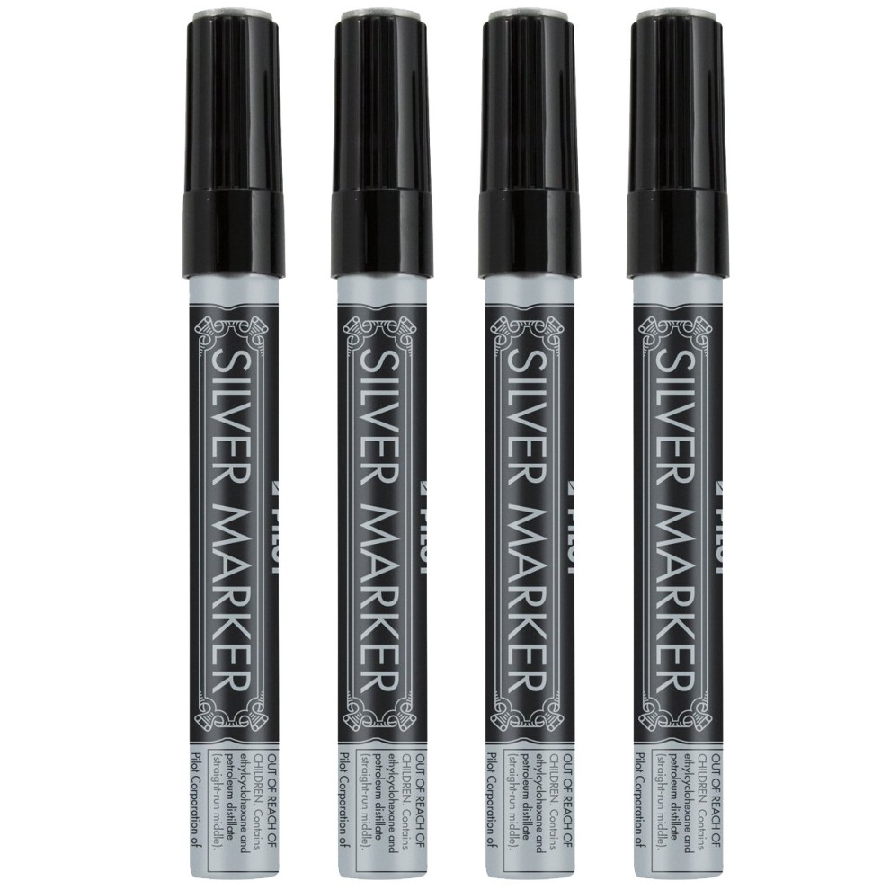 Pilot Silver Markers silver medium point  4 Packs