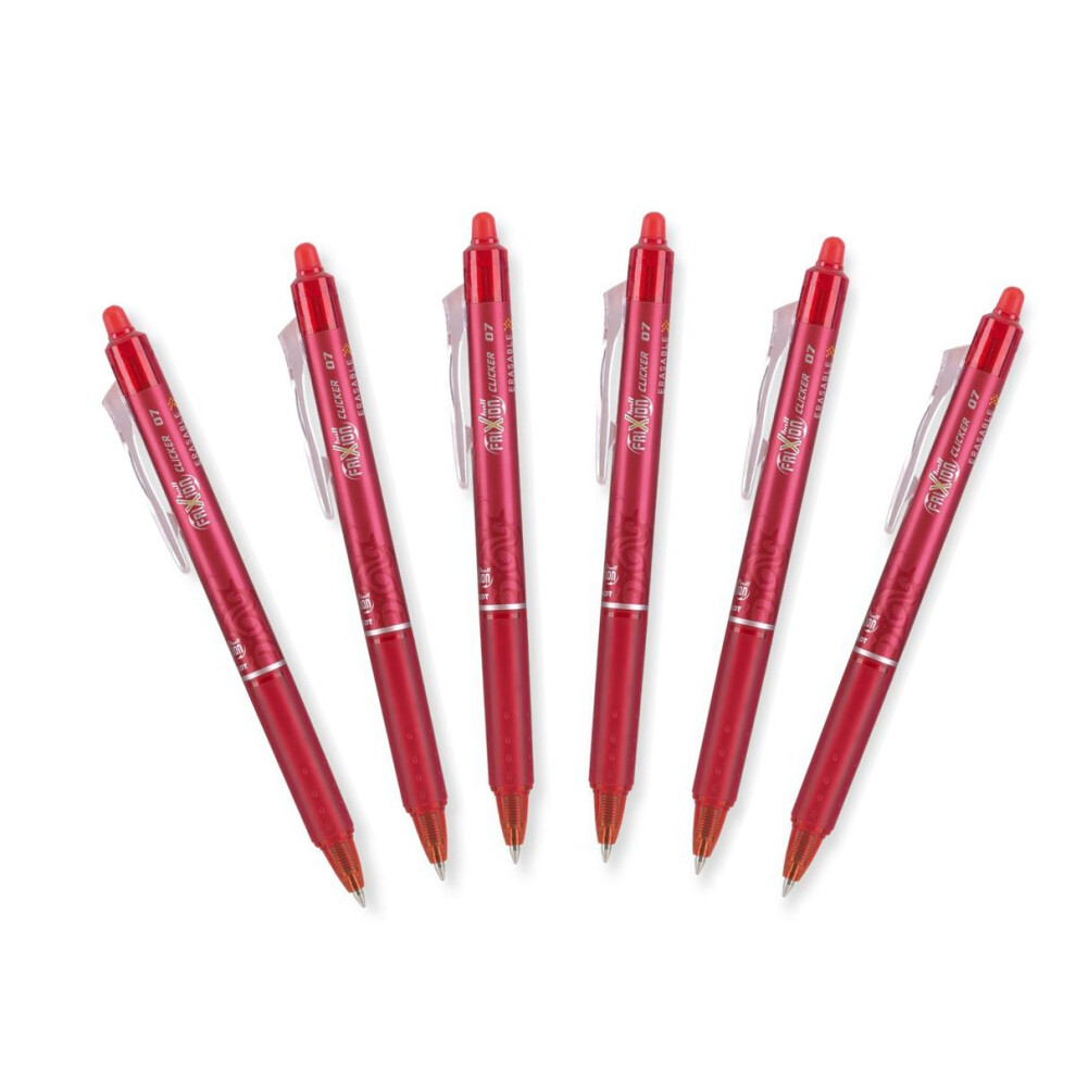 PILOT FriXion Ball 0.7mm Erasable Gel Pens  Fine Point  Red Ink  Pack Of 6