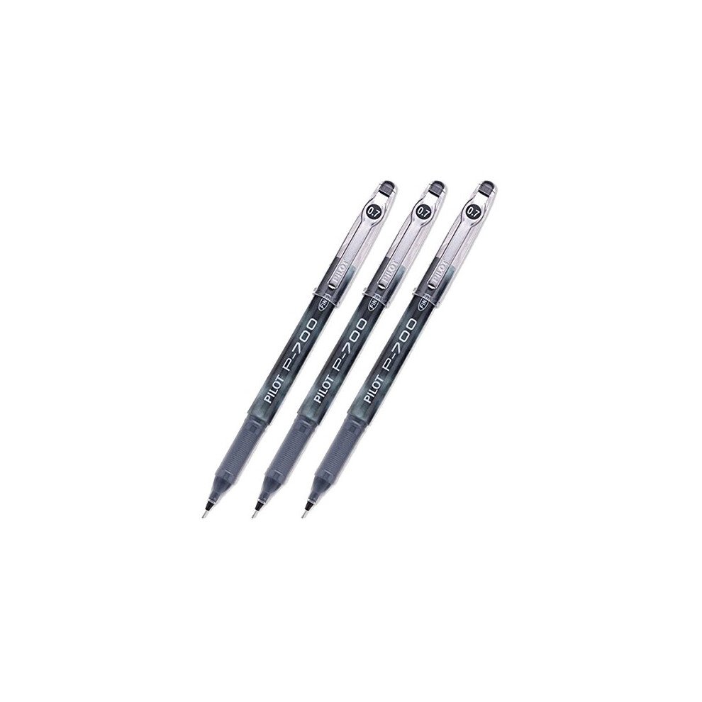 Pilot P-700 Rollerball Stick Gel Pen  Black Ink  Fine Point 3-PACK(38610)