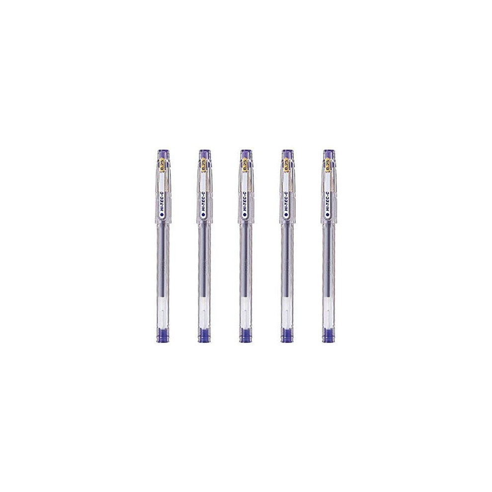 Pilot Hi-Tec-C 025 Gel Ink Pen  Hyper Fine Point 0.25mm  Blue Ink  LH-20C25  Value Set of 5