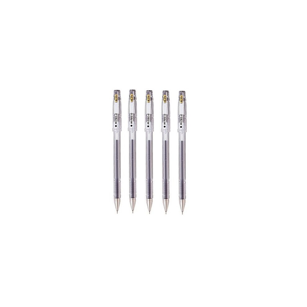 Pilot Hi-Tec-C 025 Gel Ink Pen  Hyper Fine Point 0.25mm  Black Ink  LH-20C25  Value Set of 5