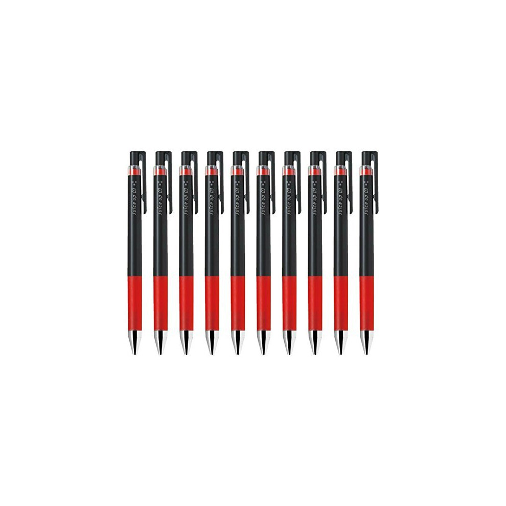 Pilot juice up 03 Retractable Gel Ink Pen  Hyper Fine Point 0.3mm  Red Ink  Value Set of 10