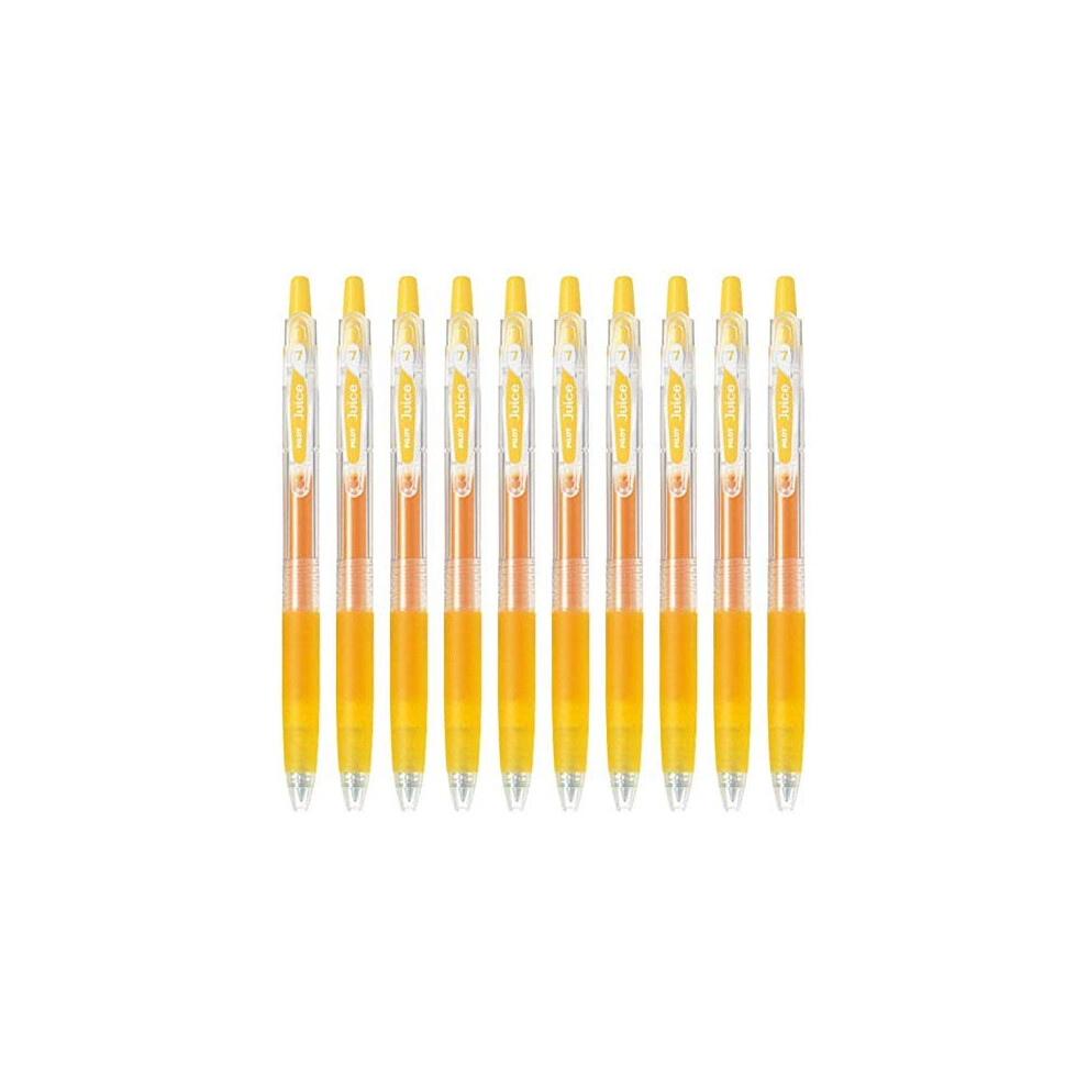 Pilot Juice 0.7mm Gel Ink Ballpoint Pen  Yellow Ink  Value Set of 10