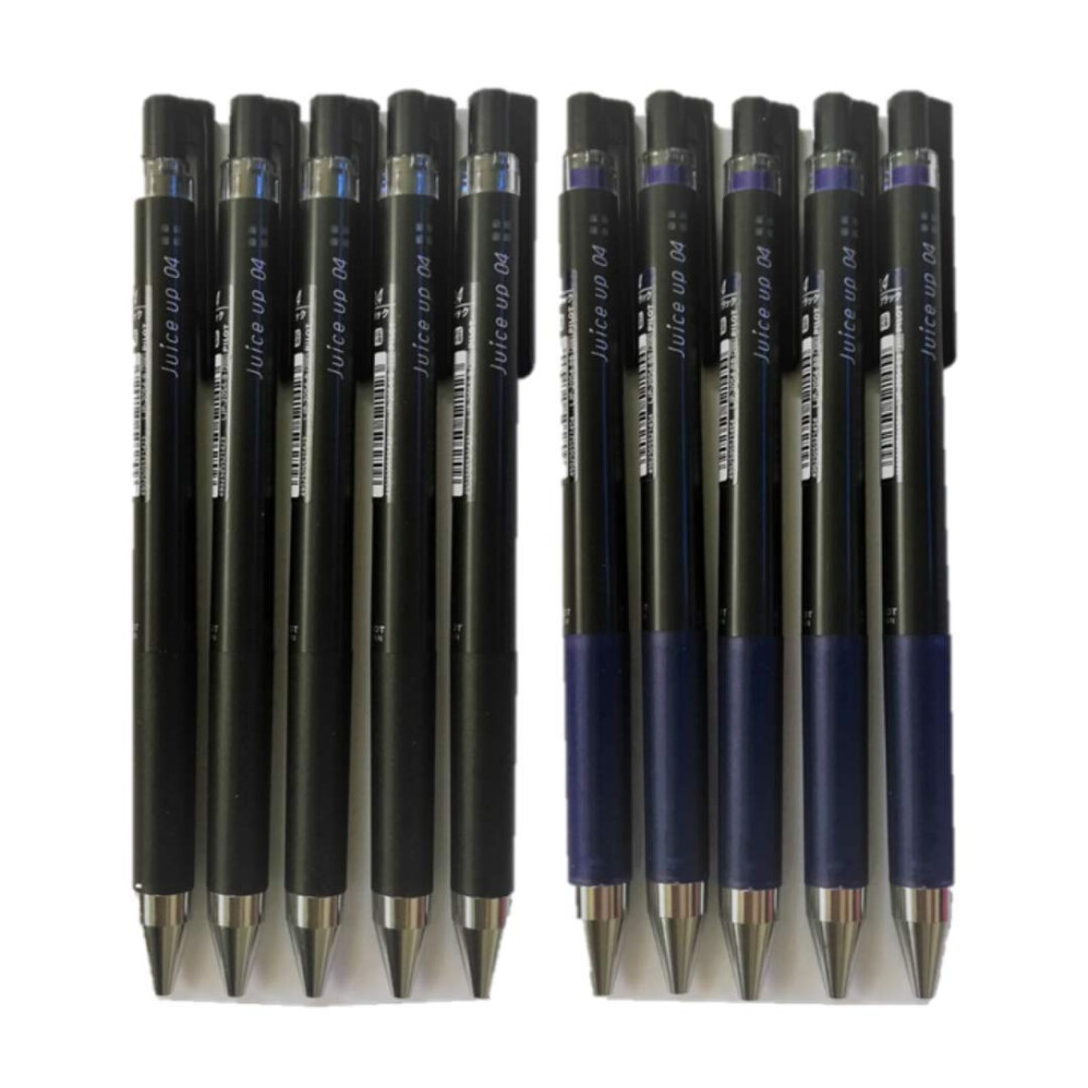 Pilot juice up 04 Retractable Gel Ink Pen  Ultra Fine Point 0.4mm  5 Black and 5 Blue-Black (Value set)