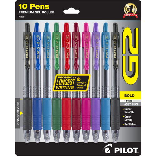 Pilot PILOT G2 Premium Gel-Tintenroller, 1.0mm, Assorted, 10er-Pack, (11887) 1