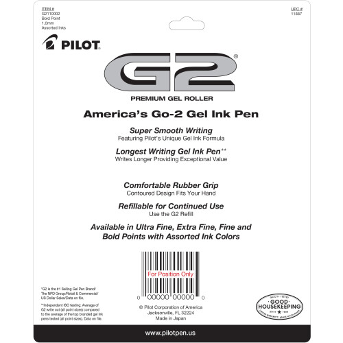 Pilot PILOT G2 Premium Gel-Tintenroller, 1.0mm, Assorted, 10er-Pack, (11887) 2