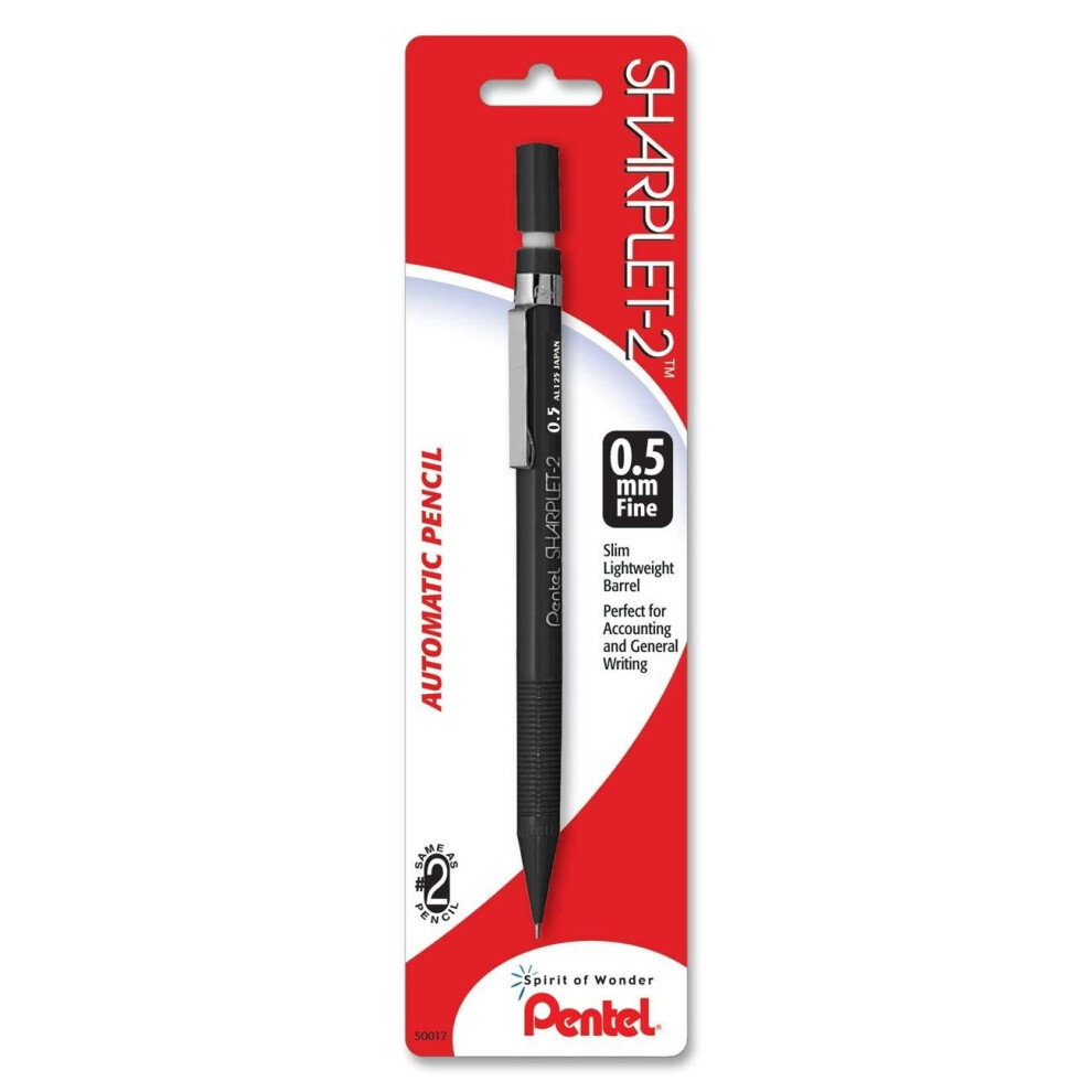 Pentel Sharplet-2 Automatic Pencil  0.5mm  Black  1 Pack (A125BP-K6)