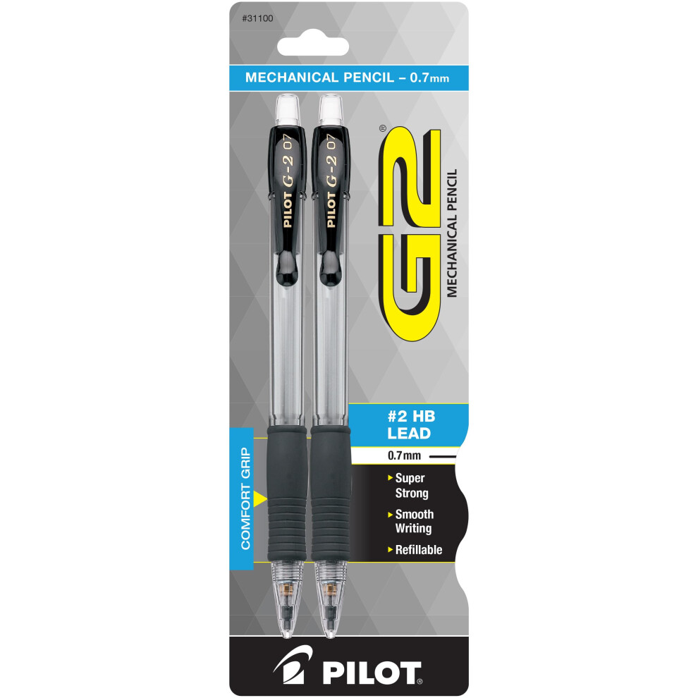 Pilot  G2 Mechanical Pencils  0.7mm HB Lead  Black Accents  Pack of 1