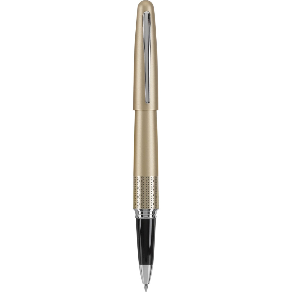 PILOT Metropolitan Collection Gel Roller Pen  Gold Barrel  Zig-Zag Design  Fine Point  Black Ink (91203)