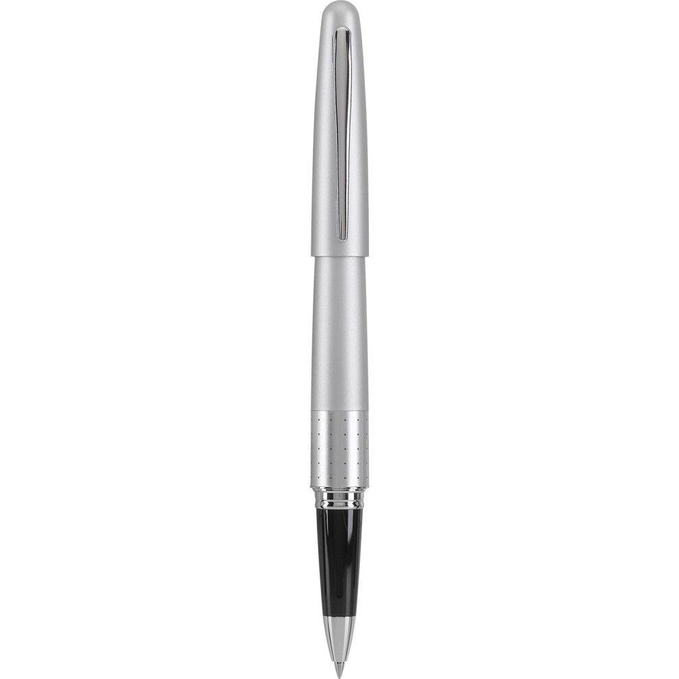 PILOT Metropolitan Collection Gel Roller Pen  Silver Barrel  Dots Design  Fine Point  Black Ink (91205)