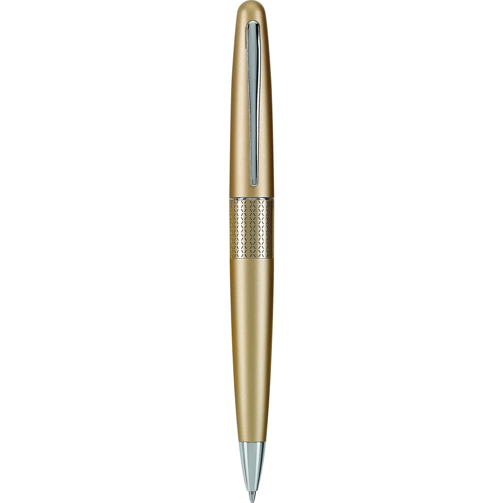 PILOT Metropolitan Collection Ball Point Pen  Gold Barrel  Zig-Zag Design  Medium Point  Black Ink (91303)