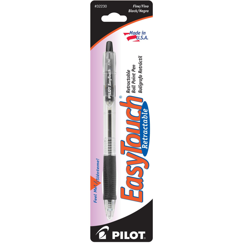 PILOT EasyTouch Refillable & Retractable Ballpoint Pens  Fine Point  Black Ink  Single Pen (32230)