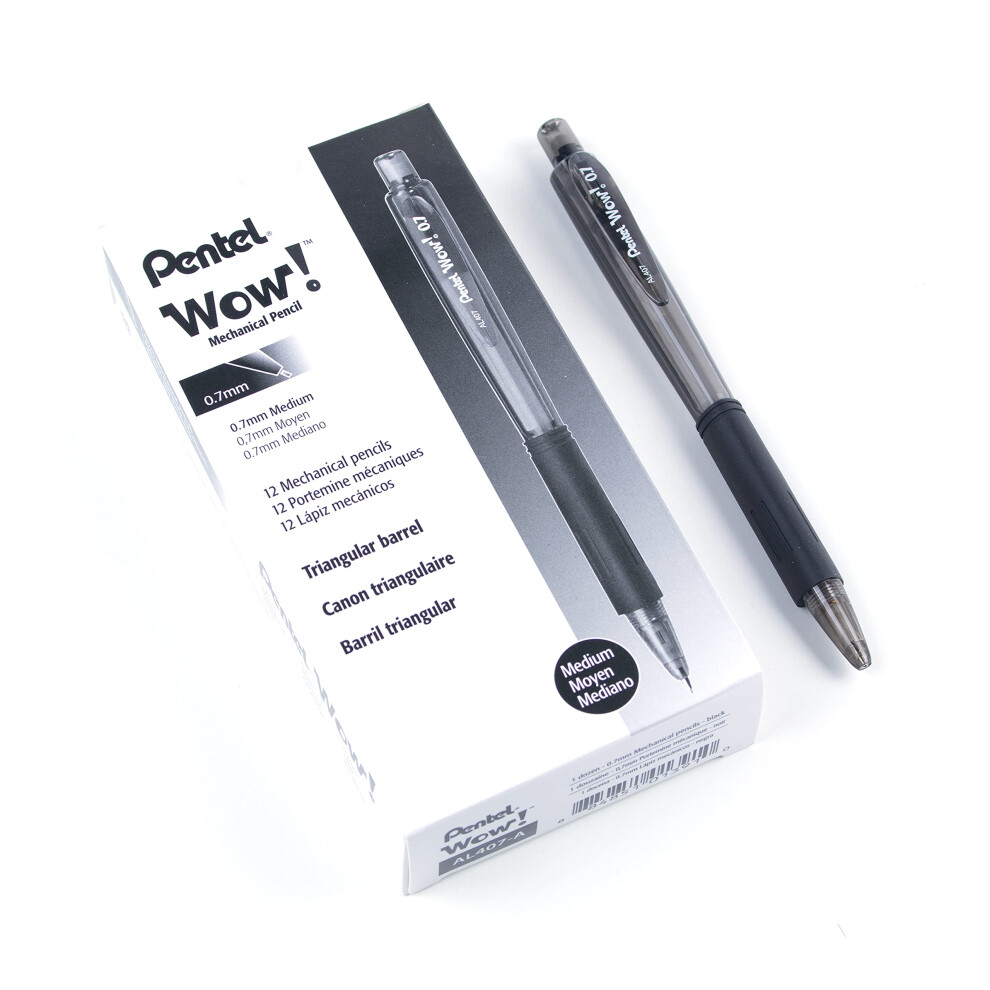 Pentel 0.7mm Wow Mechanical Pencil with Black Barrel  Box of 12 (AL407A)