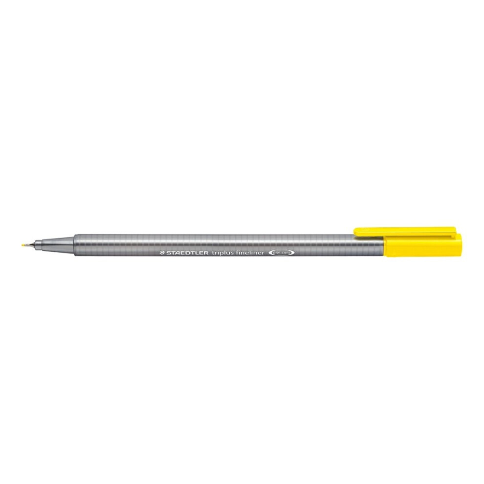 STAEDTLER 334-1 Triplus Fineliner Superfine Pen  0.3mm Line Width - Yellow (Box of 10)