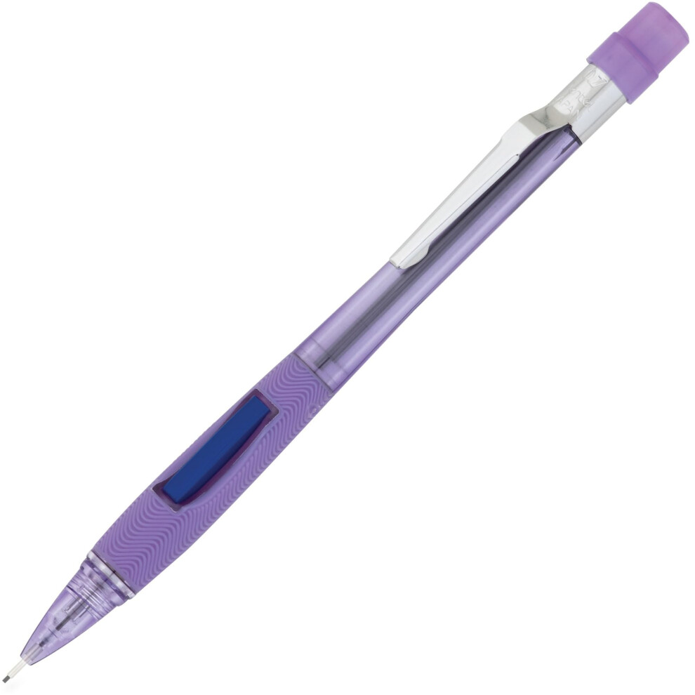 Pentel Quicker Clicker Mechanical Pencil  0.7 mm  2HB Hardness  Refillable  Transparent Violet Barrel