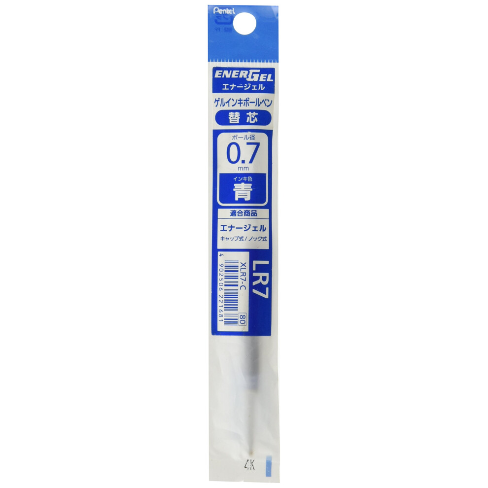 Pentel Gel Ballpoint Pen Refill for Energel X  0.7mm Regular Triangle Tip  Blue Ink (XLR7-C)