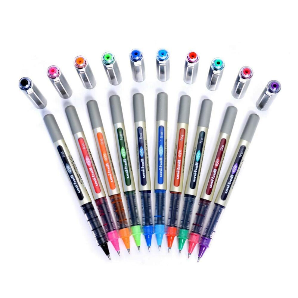 Uni-Ball EYE UB-157 Rollerball Pen 0.7mm Ball [Pack of 10] One of each colour