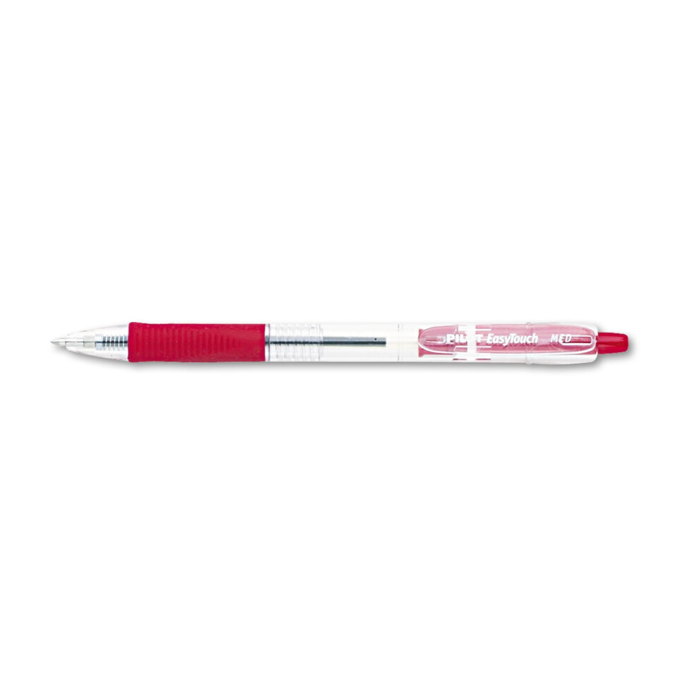 Pilot 32222 Ballpoint Pen Retract./Refill. 1DZ Medium Pt CL/Red Ink