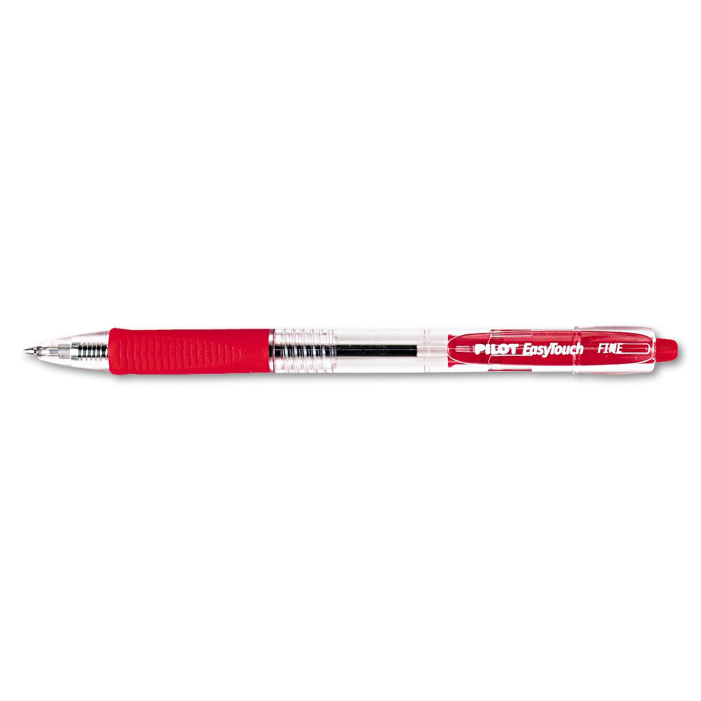 Pilot 32212 EasyTouch Retractable Ball Point Pen  Red Ink  0.7mm  Dozen