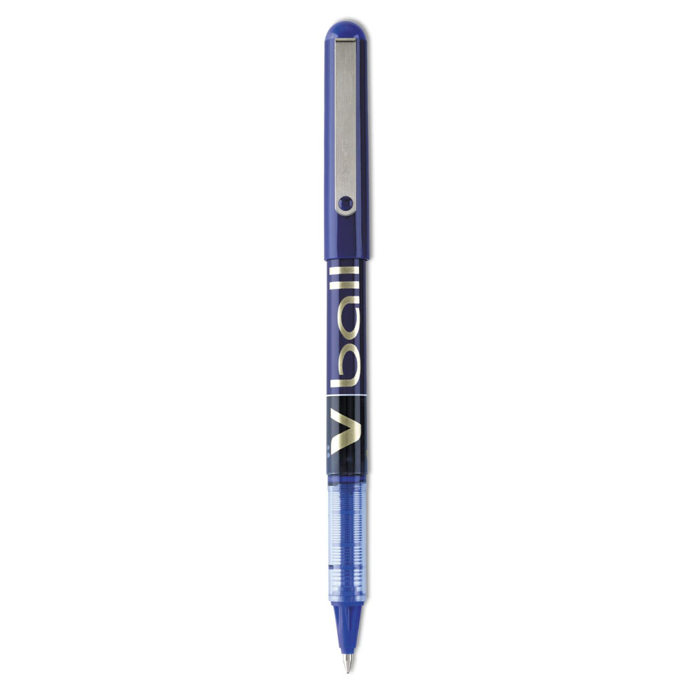 Pilot 35113 V-Ball Liquid Ink Roller Pen  Fine  Blue Barrel/Ink