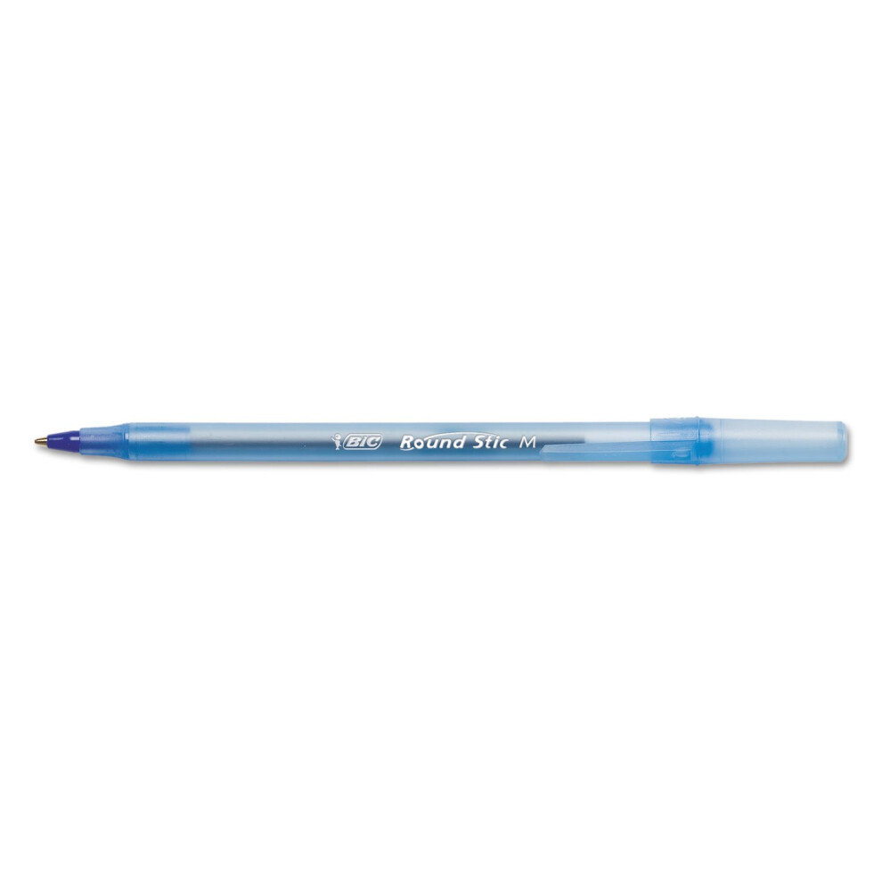 BIC Round Stic Xtra Life Ballpoint Pen  Medium Point (1.0mm)  Blue  12-Count