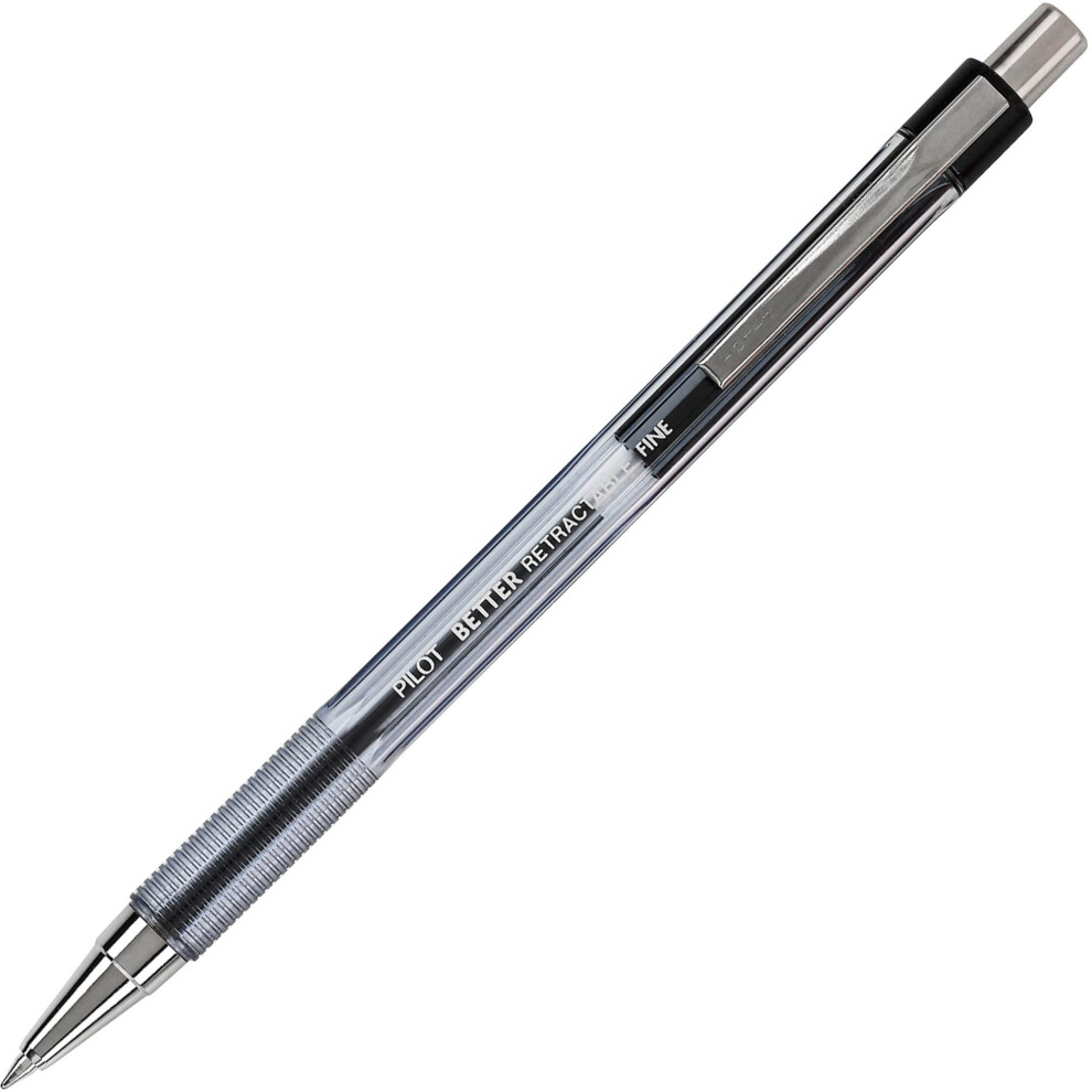 PILOT The Better Ball Point Pen Refillable & Retractable Ballpoint Pens  Fine Point  Black Ink  Single Pen (30010)