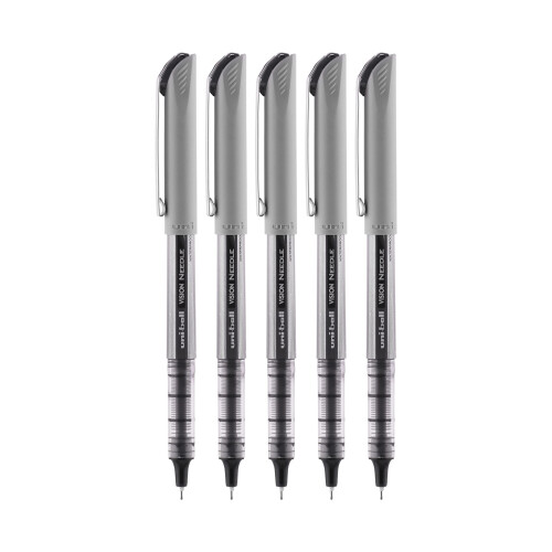 Uni-Ball uni-ball Vision Stick Needle Fine Point Roller Ball Pens, 5 Μαύρα Μελάνια (1734912) 1