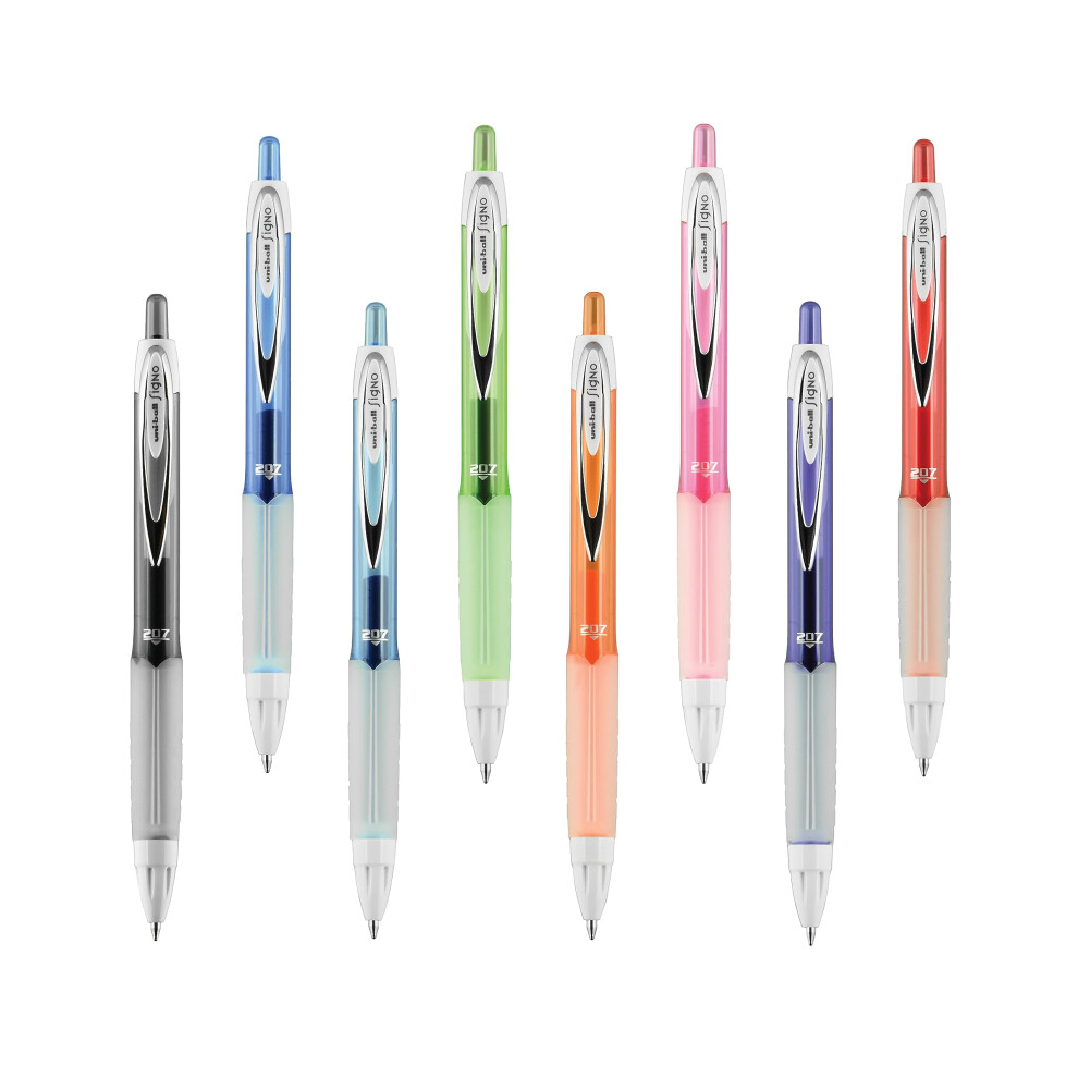 Uniball Signo 207 Gel Ink Pen 8 Pack  0.7mm Medium Assorted  Office Supplies Sold by Uniball are Ballpoint Pen  Colored Pens  Gel Pens  Fine