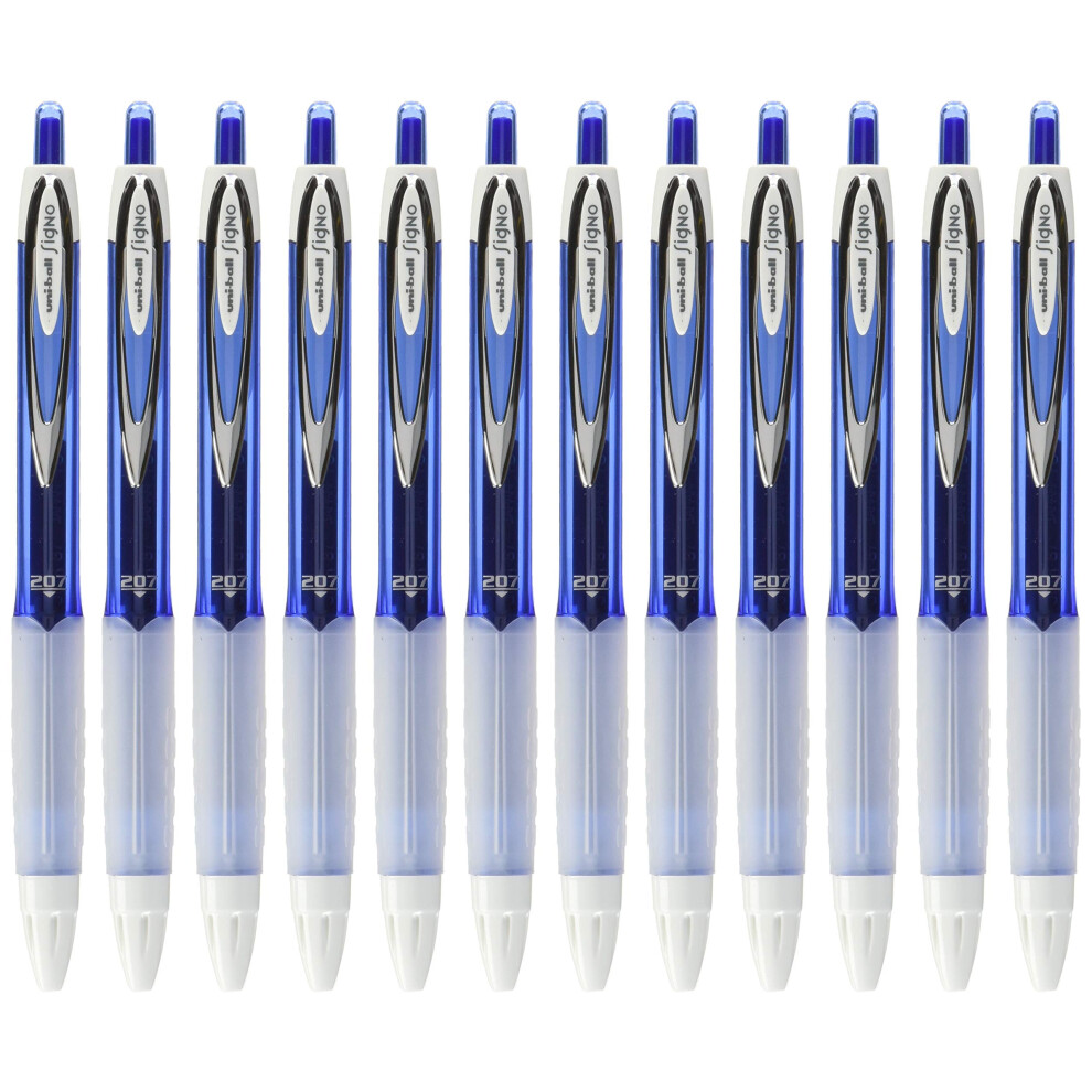 Uniball Signo 207 Gel Pen 12 Pack  0.7mm Medium Blue Pens  Gel Ink Pens | Office Supplies Sold by Uniball are Pens  Ballpoint Pen  Colored P