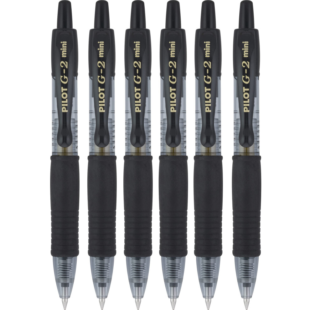 Pilot G2 Pixie Black Pilot G2 Pixie Rollerball Pen 0.7mm Nib Tip 0.39mm Line Width Mini Gel Ink Retractable 207 (Pack of 6)