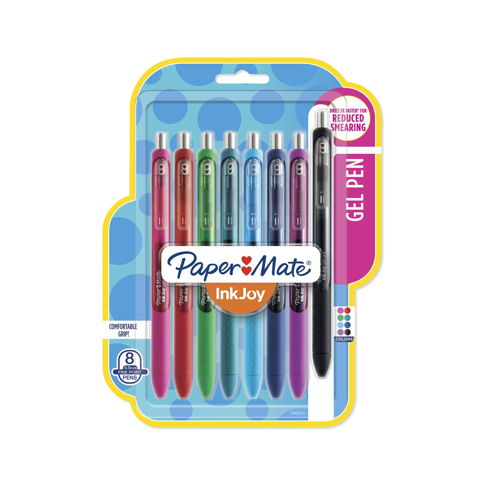 Paper Mate InkJoy Gel Pens  Fine Point  Assorted Colors  12 Count