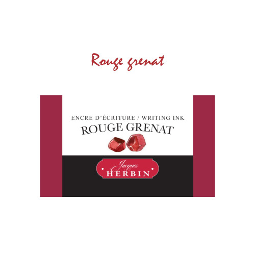 Jacques Herbin 13029T - 30ml Μπουκάλι Μελάνης για Φαξ και Ρολέρ - Rouge Grenat 1