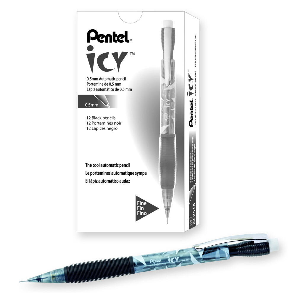 Pentel Icy Automatic Pencil  (0.5mm)  Gray Barrel  Box of 12 (AL25TA)