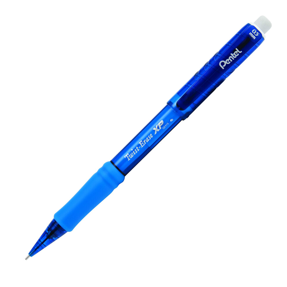 Pentel Twist Erase EXPRESS Automatic Pencil  0.5mm Lead Size  Blue Barrel  Box of 12 (QE415C)