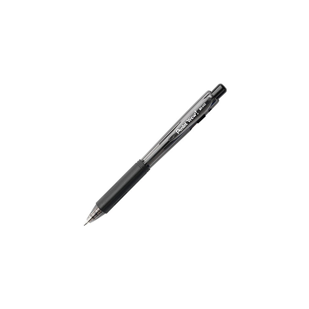 Pentel WOW! Retractable Ballpoint Pen  BALLPOINT  RT  MED  BK (Pack of 12)