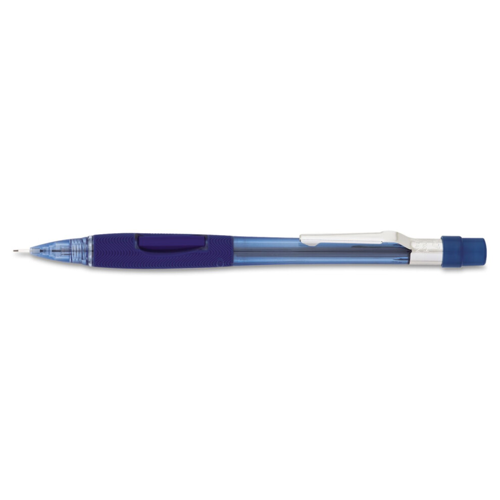 Pentel PD347TC Quicker Clicker Mechanical Pencil  0.7 mm  Transparent Blue Barrel