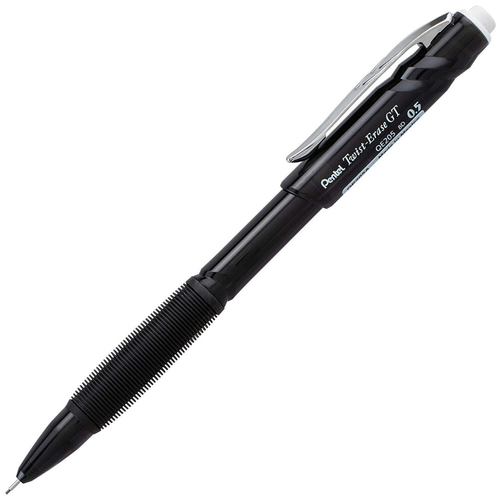 Pentel Twist-Erase GT  0.5mm  Mechanical Pencil Transparent Black barrel  Box of 12 (QE205A)