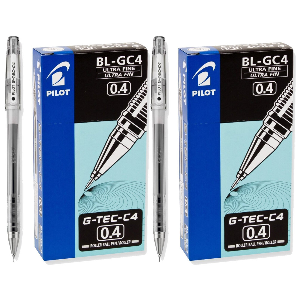 Pilot G-Tec-C Ultra Fine Black 0.4mm Rollerball Pen 2 Dozen