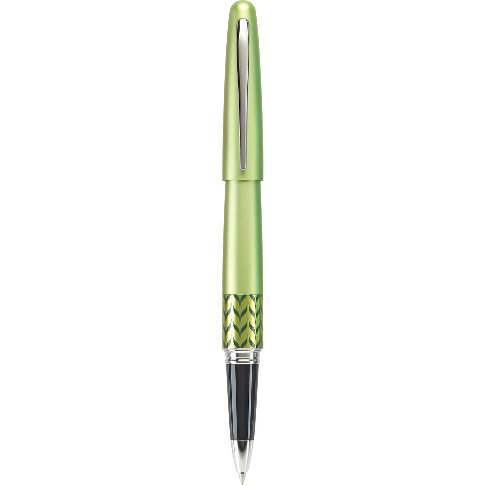 Pilot MR Retro Pop Collection Gel Roller Pen in Gift Box  Green Barrel with Marble Accent  Fine Point Stainless Steel Nib  Refillable Black