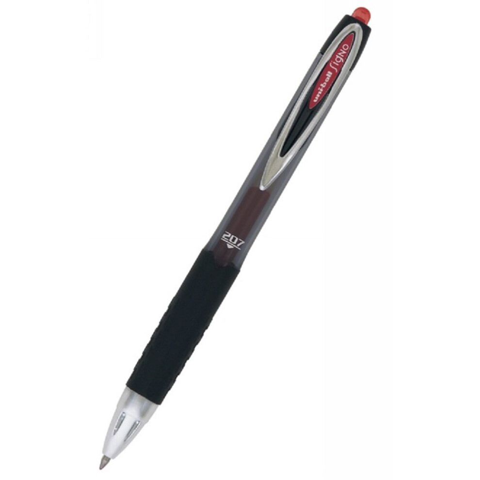 uni-ball 207 Retractable Gel Pens  Medium Point (0.7mm)  Red  2 Count