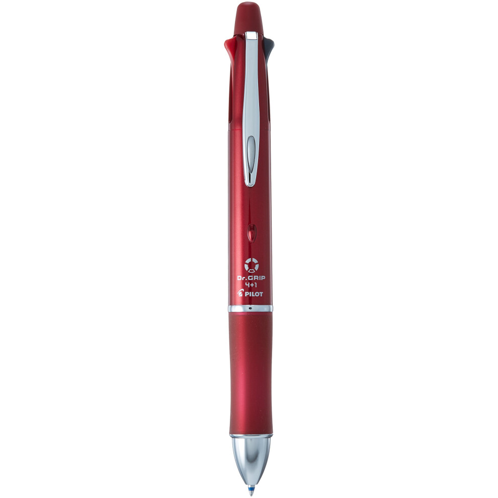 Pilot Dr. Grip 4+1  4 Color 0.7 mm Ballpoint Multi Pen & 0.5 mm Mechanical Pencil - Bordeaux Body (BKHDF1SFN-BO)