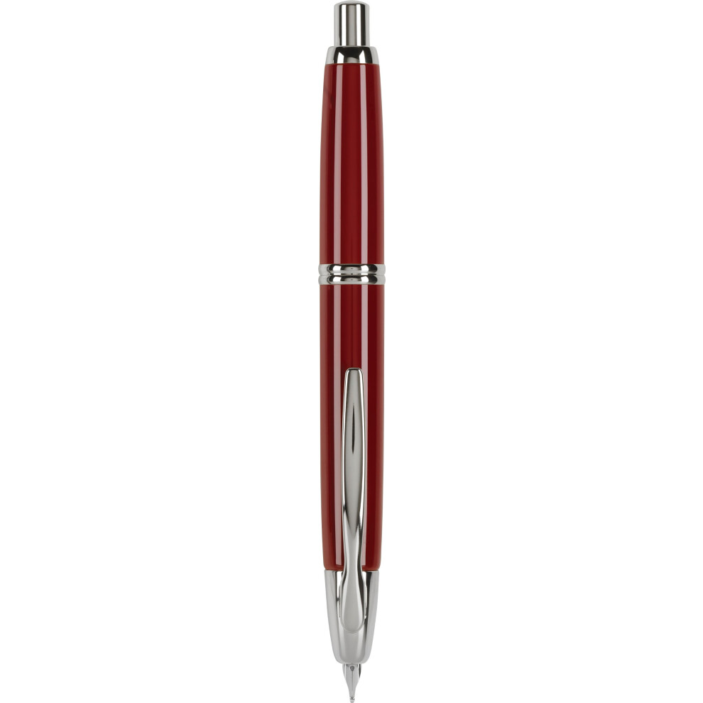 PILOT Vanishing Point Collection Refillable & Retractable Fountain Pen  Red Barrel with Rhodium Accents  Blue Ink  Fine Nib (60144)