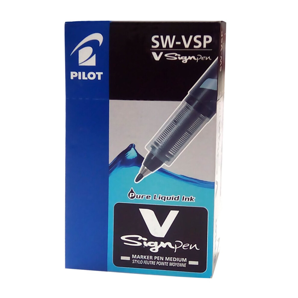 Pilot V Sign Black Pen- Pack of 12